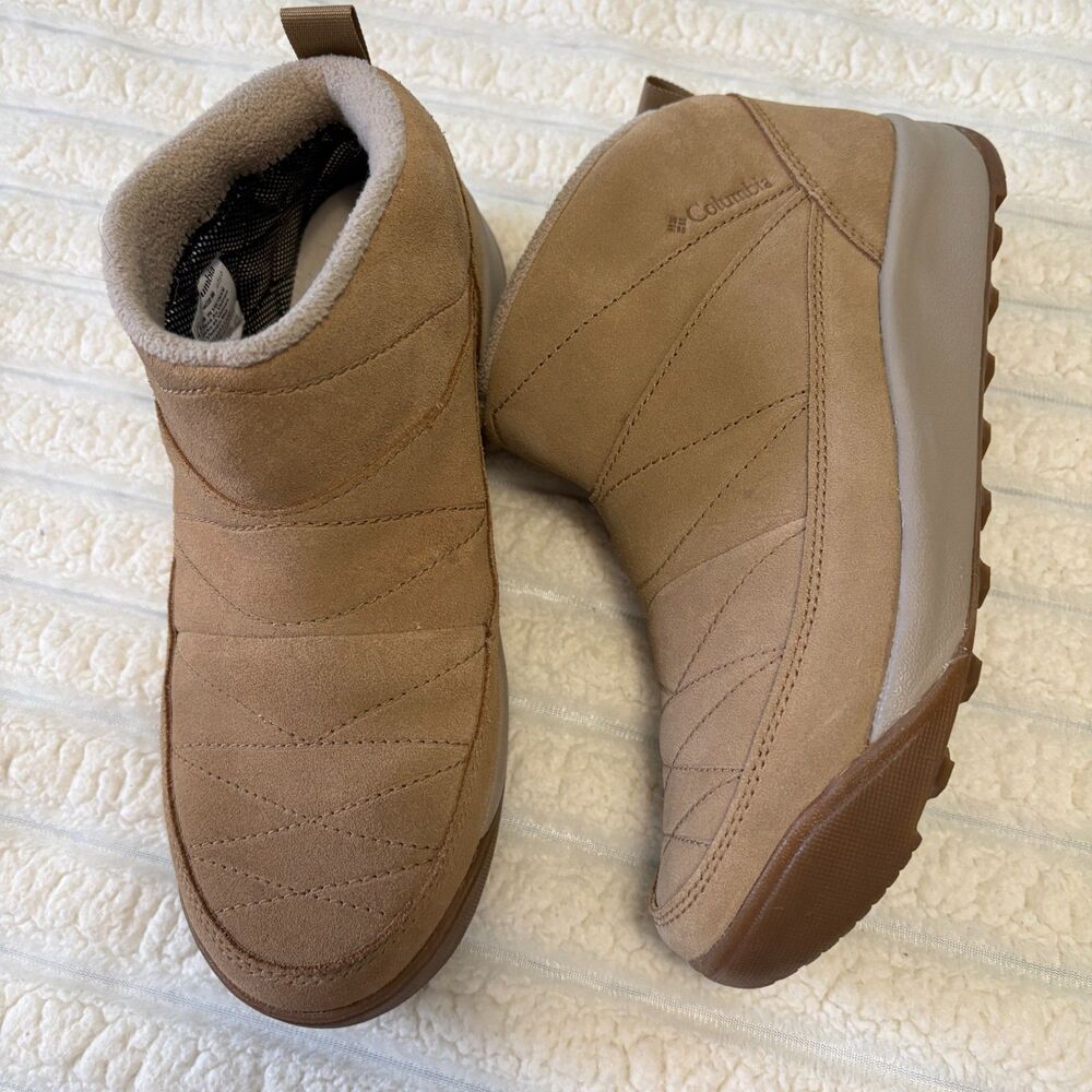 Columbia Minx Xtra Shorty Suede Warm Cozy Waterproof Winter Boots Tan 8.5
